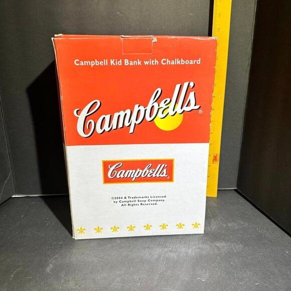 Vintage 2004 Campbell's Soup Kid Bank w/ Chalkboard & Box - Picture 2 of 4
